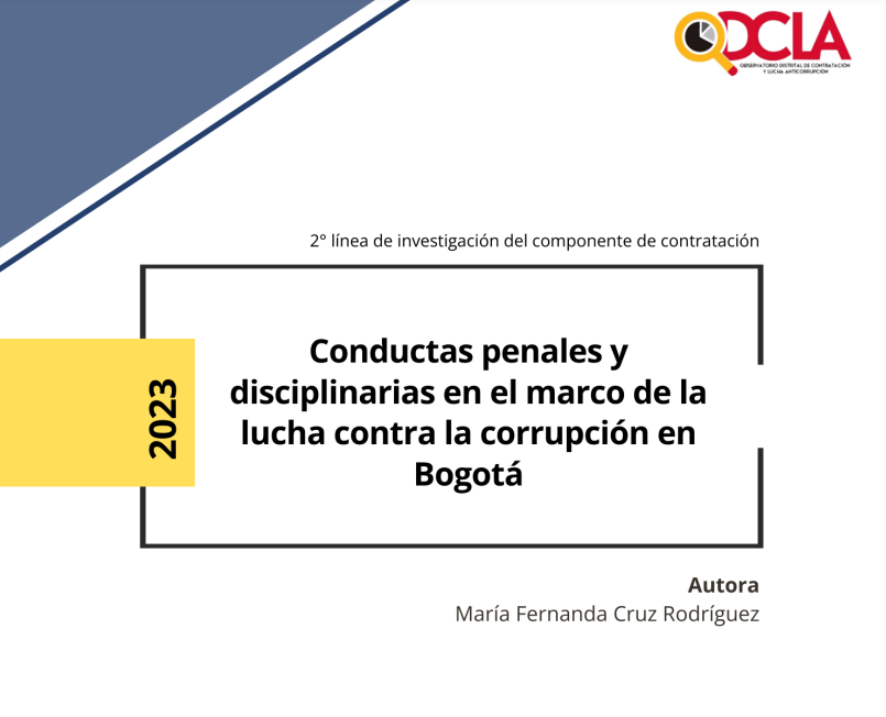 Descargar Conductas Penales y disciplinarias en el marco de la lucha contra la corrupción en Bogotá